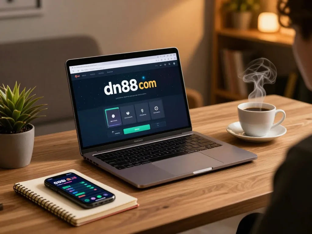Player engaging with the dn88 com online casino interface from a stylish home setup.