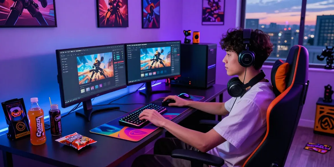 Experience the excitement of PLAYBOOK88 link with a gamer immersed in top-tier gaming setup.