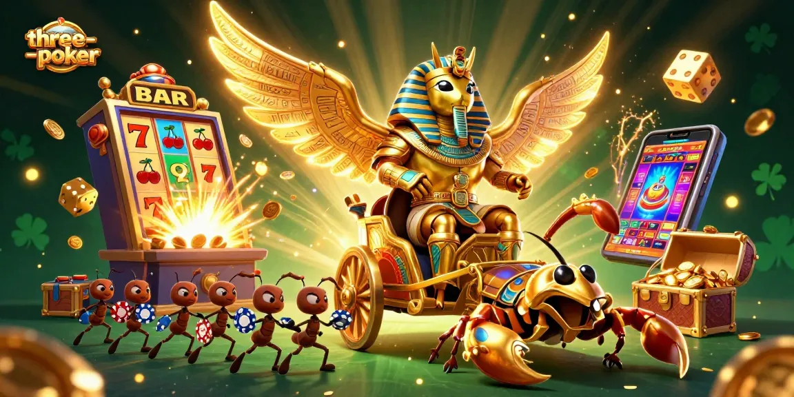 Engage with three-card-poker action featuring vibrant characters and dynamic casino elements.