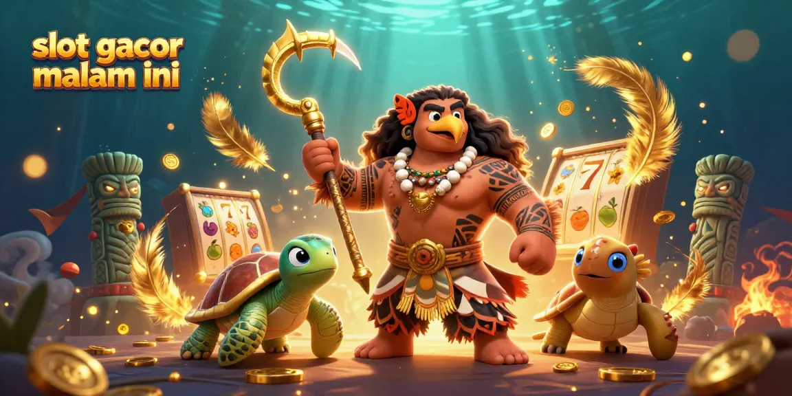 Mengalami keseruan slot gacor malam ini dengan Maui, penyu Moana, dan simbol keberuntungan yang gemerlap.