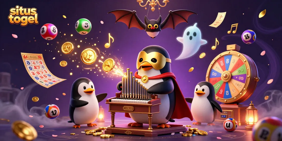 Experience exciting situs togel moments with a penguin organist and festive lottery elements!