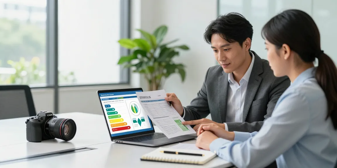 Business energy consultant guiding client to switch business energy supplier for savings.