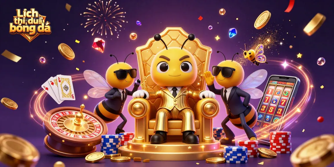 Bet on Lịch thi đấu bóng đá with our colorful casino scene filled with dynamic game elements and characters.