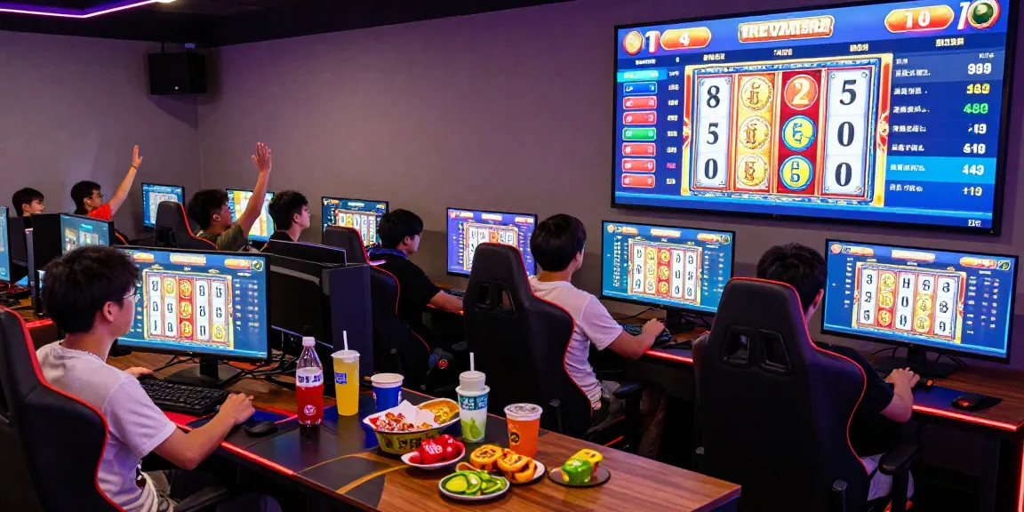 Exciting gaming atmosphere showcasing players engaged with situs gacor slot games on high-definition screens.