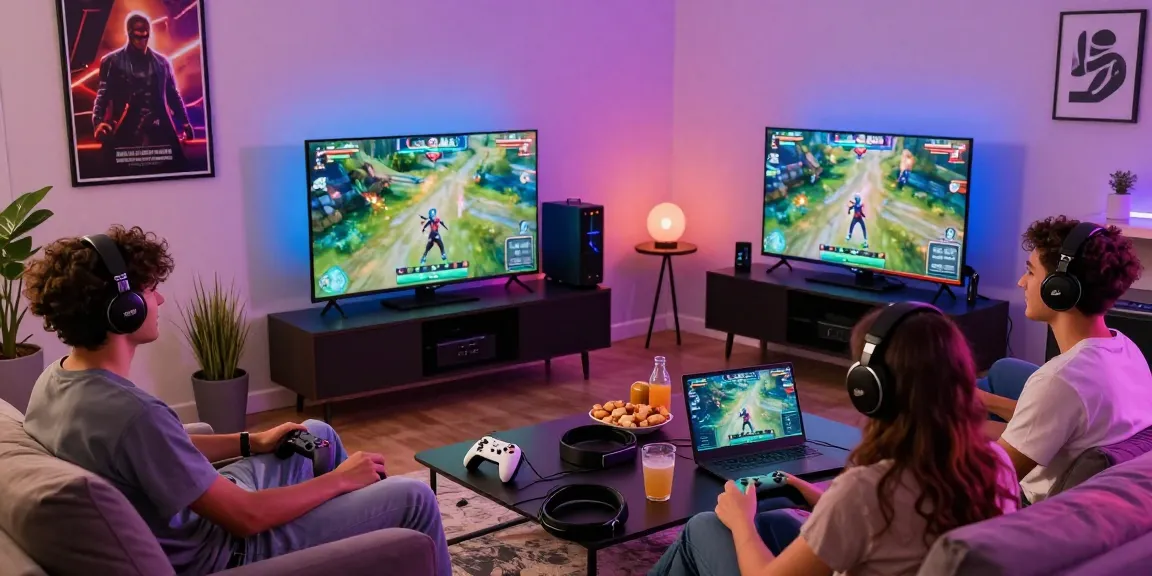Group of friends enjoying gaming with mantra88 in a cozy living room, showcasing vibrant gaming atmosphere.