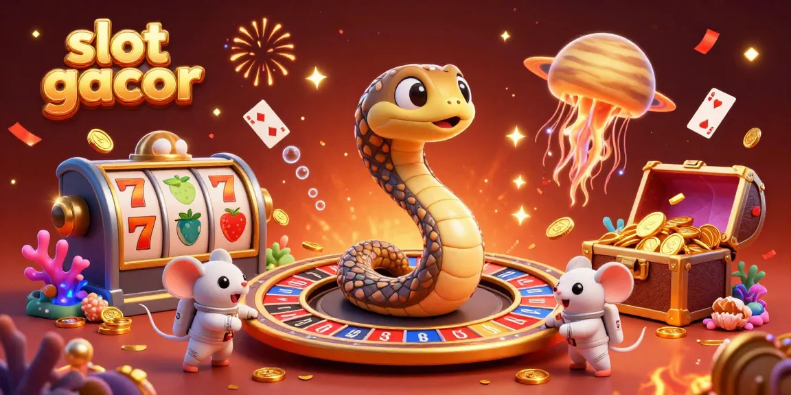 Experience thrilling wins with slot gacor featuring a cosmic casino scene with vibrant characters and energetic elements.
