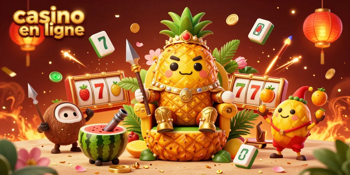 Jouez à des jeux de casino en ligne et découvrez un roi ananas audacieux dans un festin tropical.