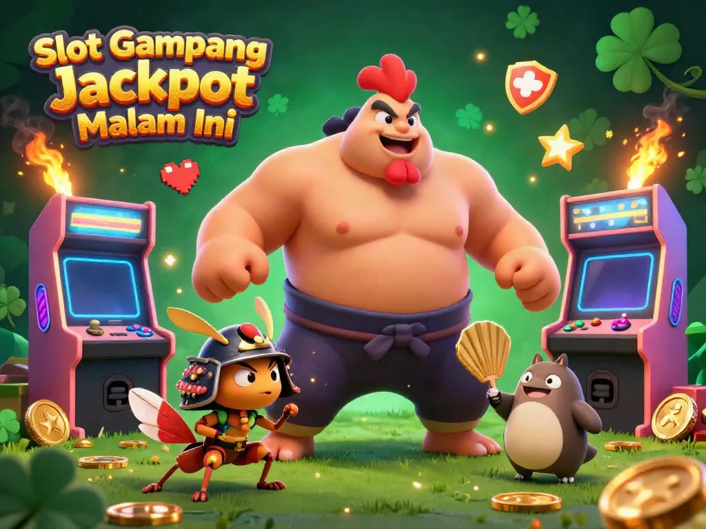 Menangkan jackpot dengan permainan di Slot Gampang Jackpot Malam Ini, objek menarik menyelimuti karakter permainan.
