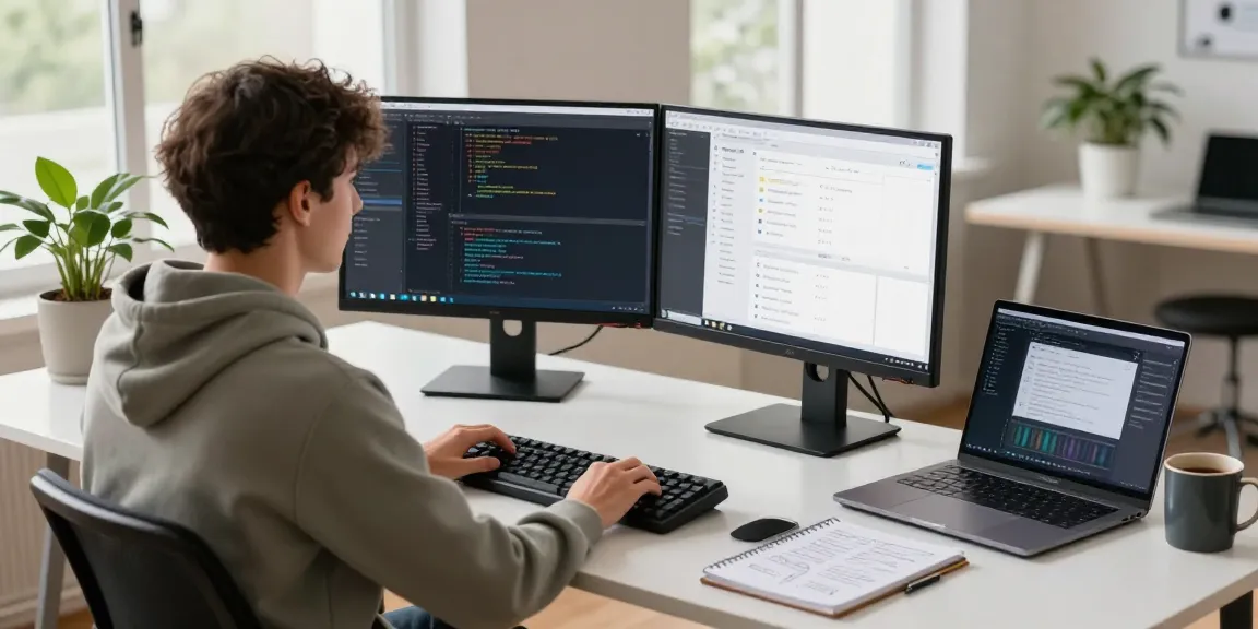 Efficient tech workspace using a 截图工具 for software development.