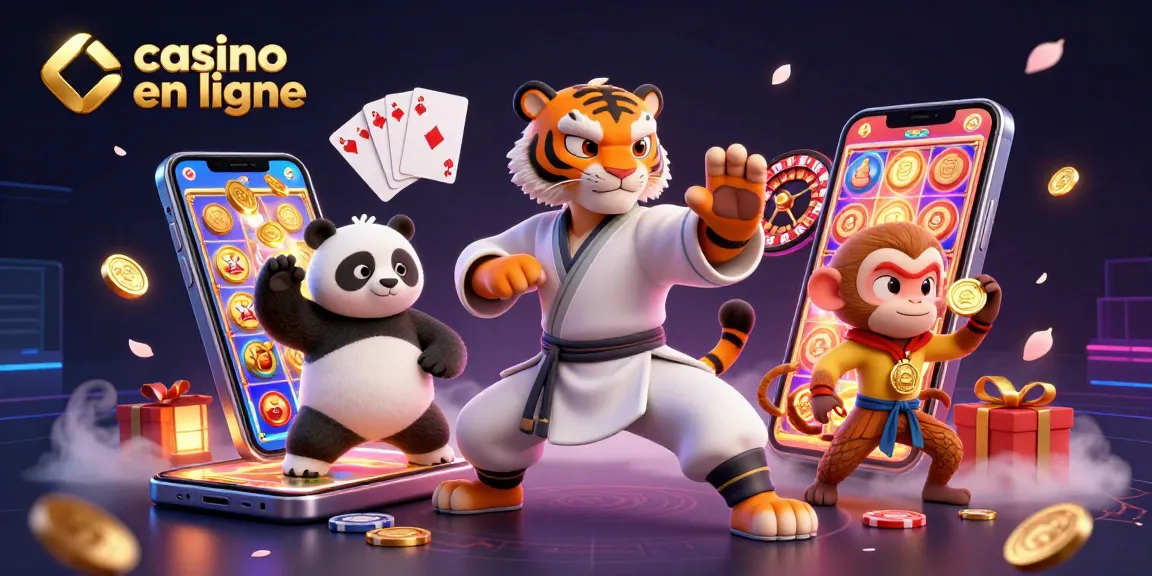 Jouez au casino en ligne avec les meilleures machines à sous animées par un tigre maître kung-fu et un panda disciple.