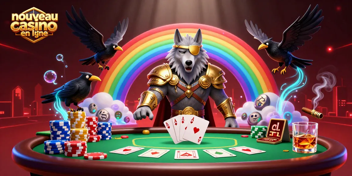 Jouez au nouveau casino en ligne et découvrez des jeux captivants sur une illustration dynamique.