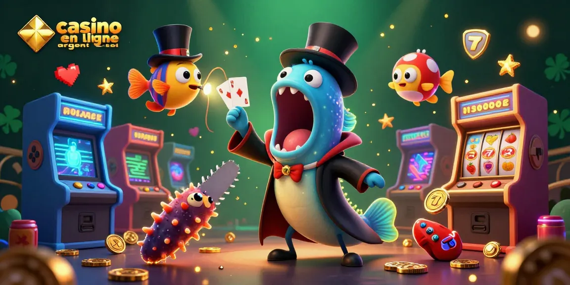 Magicien poisson des profondeurs jouant aux cartes pour le casino en ligne argent réel