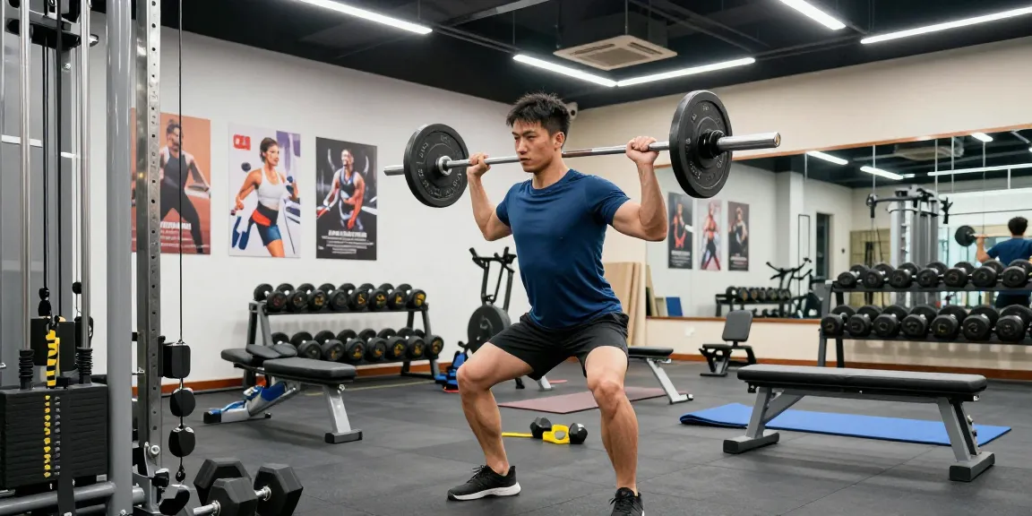 Beligas Shop active lifestyle showcased with a determined man lifting weights in a modern gym.