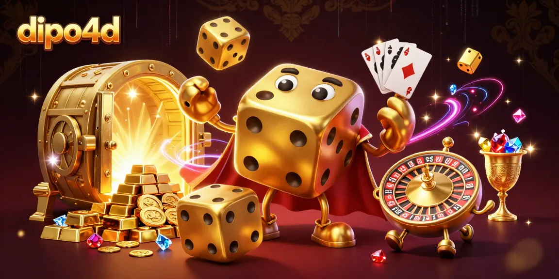 Engage with dipo4d's thrilling online casino experience showcased in an action-packed 3D scene.