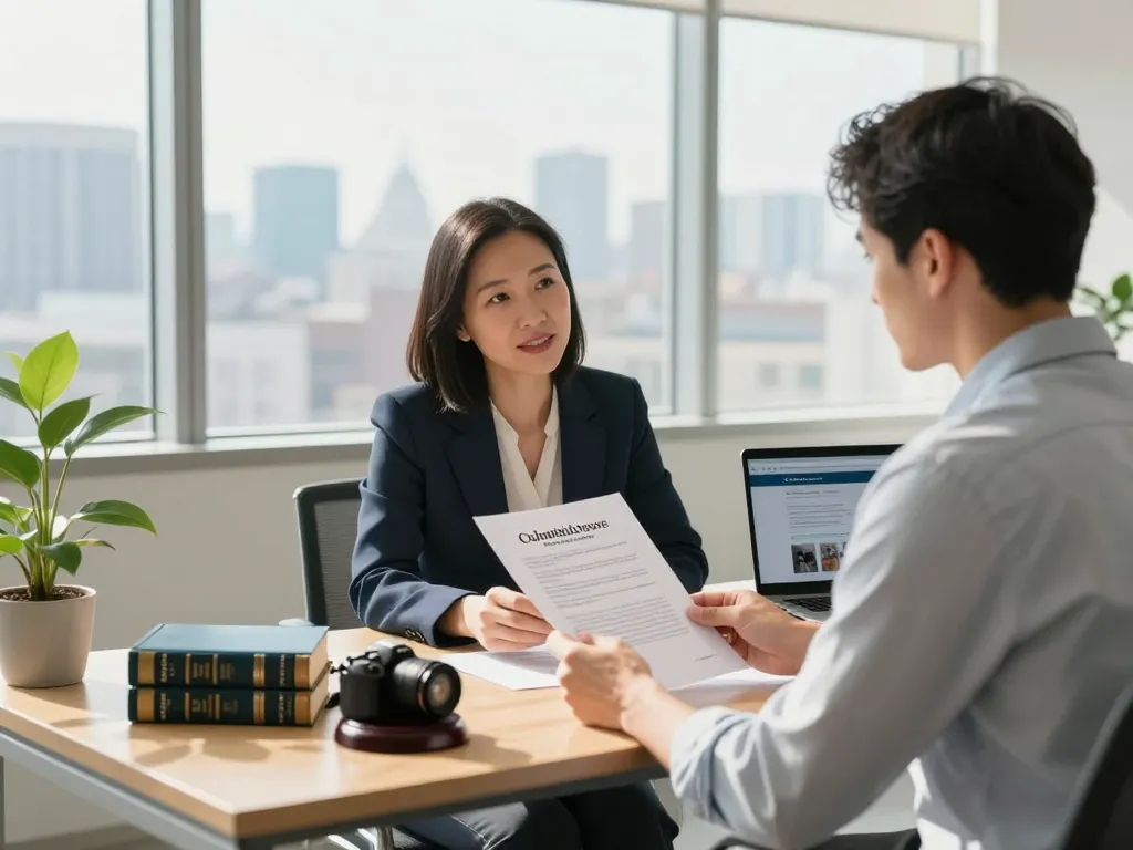 Columbia divorce lawyer providing legal consultation in an inviting office space, ensuring client comfort and trust.