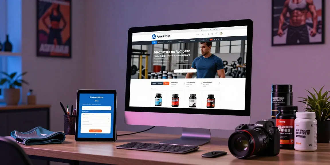 Shopper engaging with Astera Shop for premium steroids and fitness products in a modern e-commerce environment.