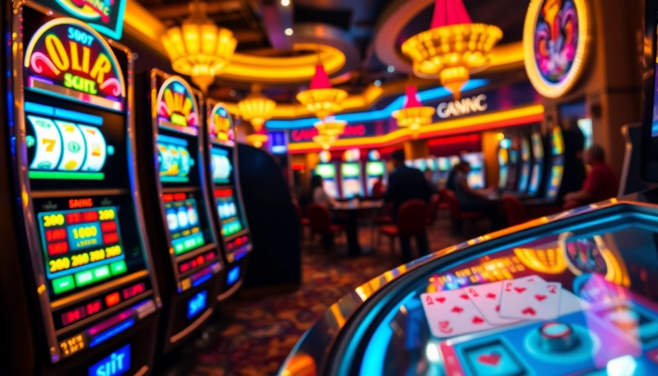 Experience as38 rtp terbaru with vibrant casino atmosphere filled with slot machines and players.
