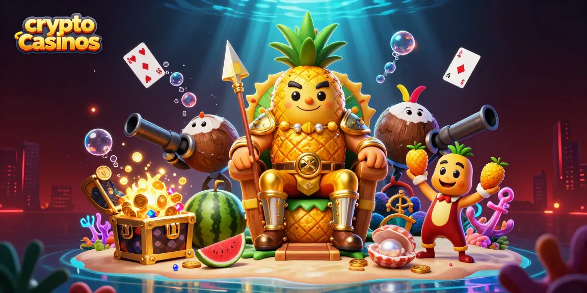 Jouer sur des crypto casinos avec une scène animée de personnages dynamiques et des jeux captivants.