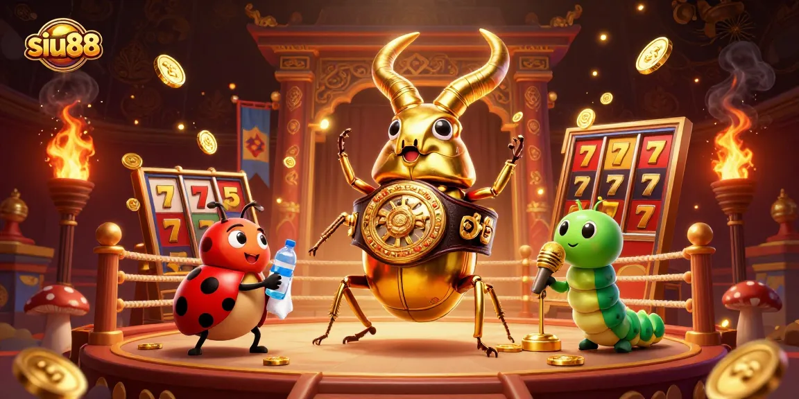 Engage in thrilling gameplay at siu88 with a dynamic casino showdown featuring a golden beetle champion.