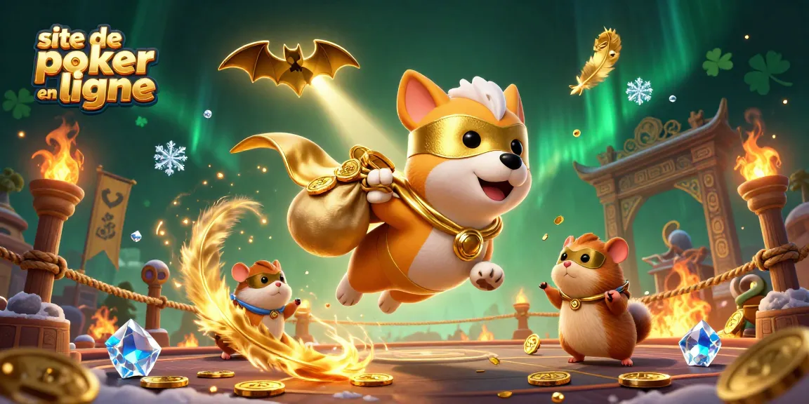 Jouez sur un site de poker en ligne avec un super-héros canin et de l'aventure palpitante.