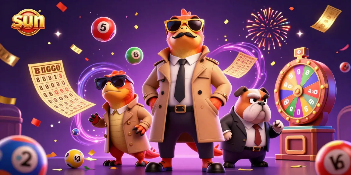 Sun themed illustration of raptors in a trench coat attempting to sneak into a casino lounge.