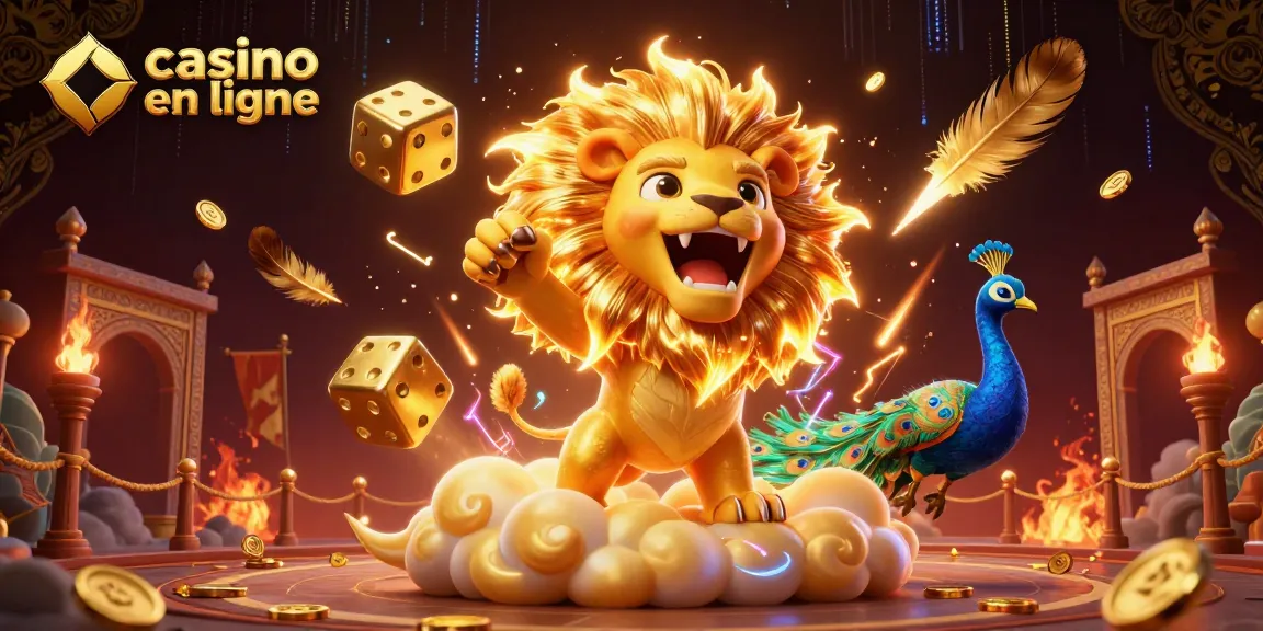 Jouez sur un casino en ligne avec des jeux de casino passionnants, un lion solaire et des dés dorés