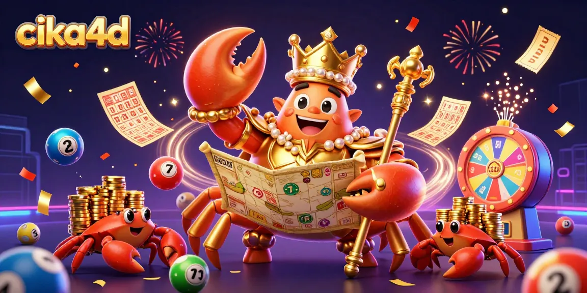 Experience excitement with cika4d as the golden crab emperor leads a vibrant treasure hunt!