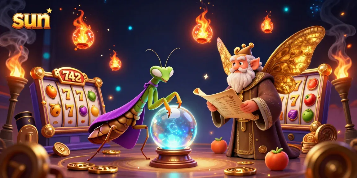 Experience thrilling wins as the sun shines on a vibrant slots scene with mystical characters and dynamic elements.