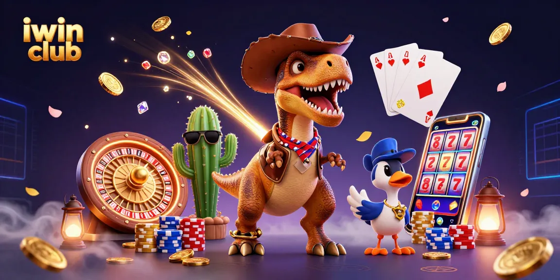 Experience the thrilling gaming action of iwin club with colorful characters and vibrant casino elements.