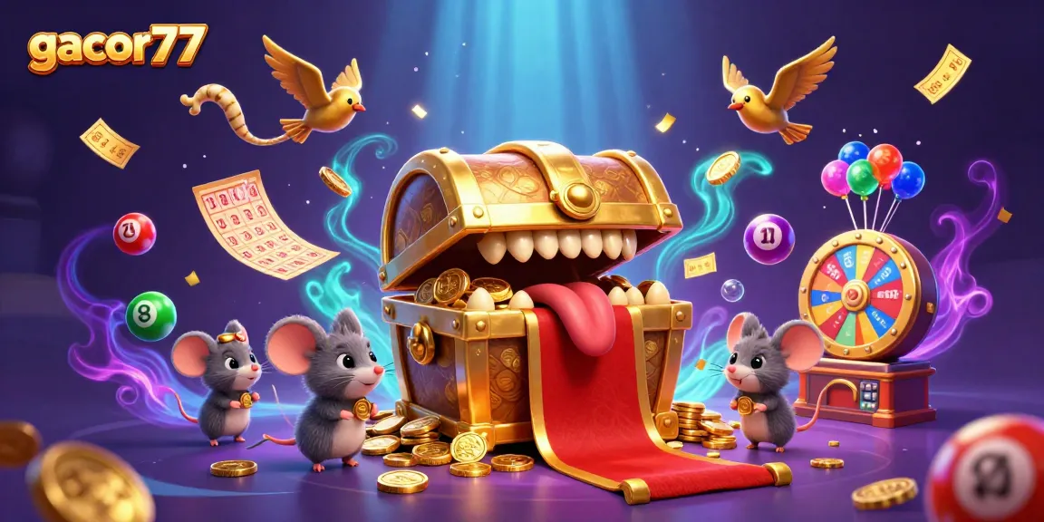Bermain gacor77 dengan semangat, mengejar kekayaan dalam ilustrasi 3D yang penuh warna dan detail menarik.