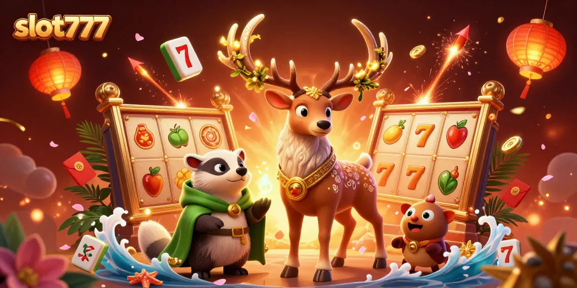 Rasakan keseruan memainkan slot777 terus menerus dengan simbol keberuntungan dan pencahayaan dramatik.