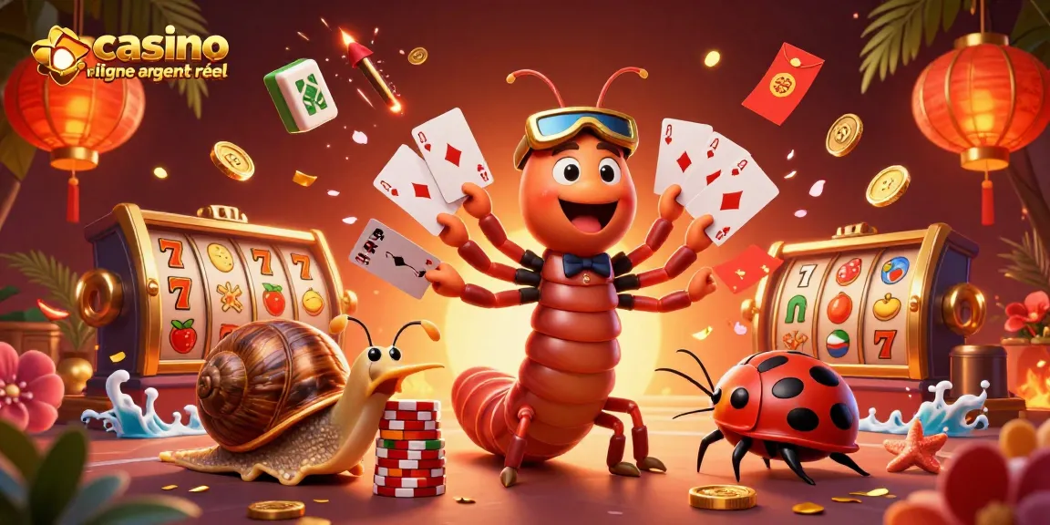 Jouez au casino en ligne argent réel avec des personnages amusants dans une illustration dynamique