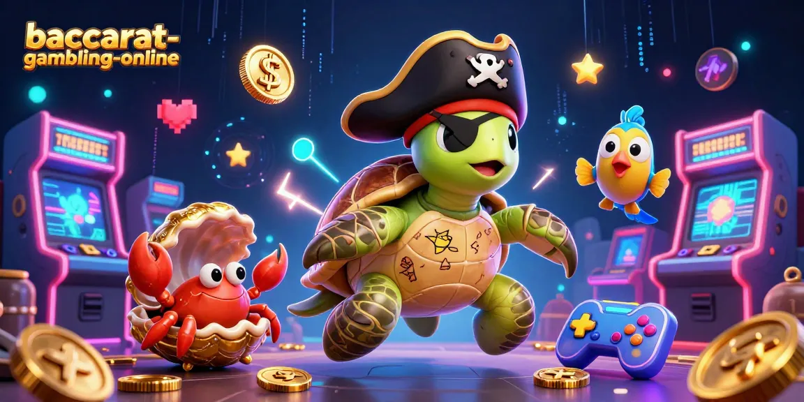 Baccarat-gambling-online showcases a vibrant 3D casino scene with characters enjoying thrilling gaming action.