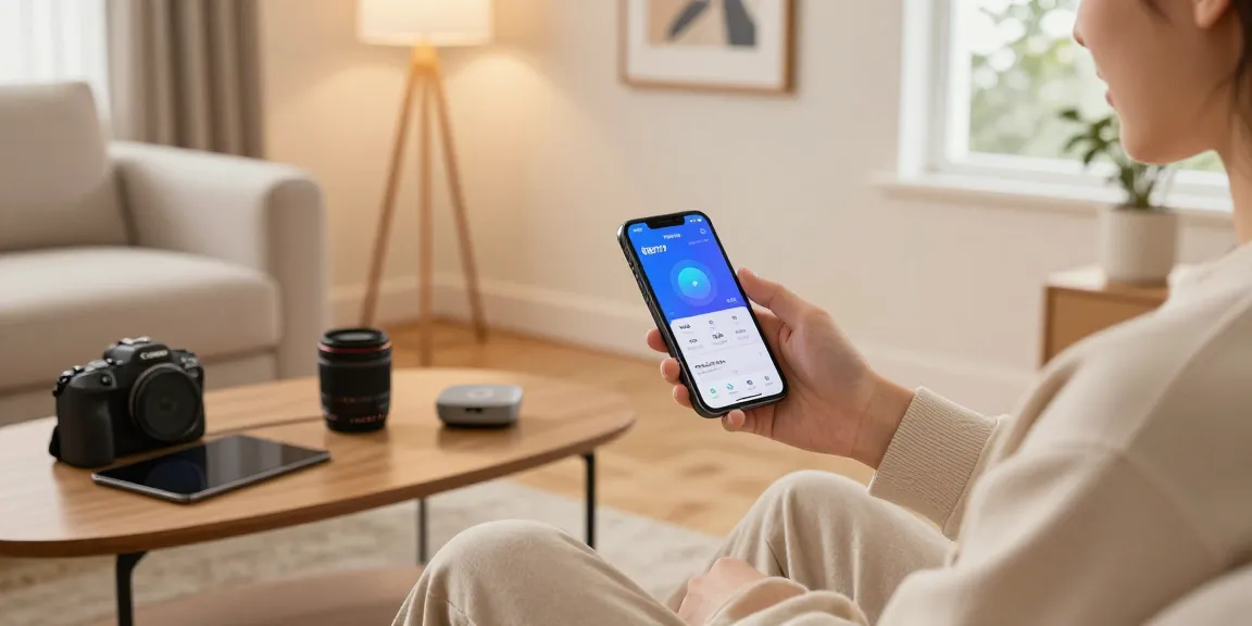 Aplikasi ufo777 ditampilkan di smartphone pengguna di ruang tamu modern yang nyaman