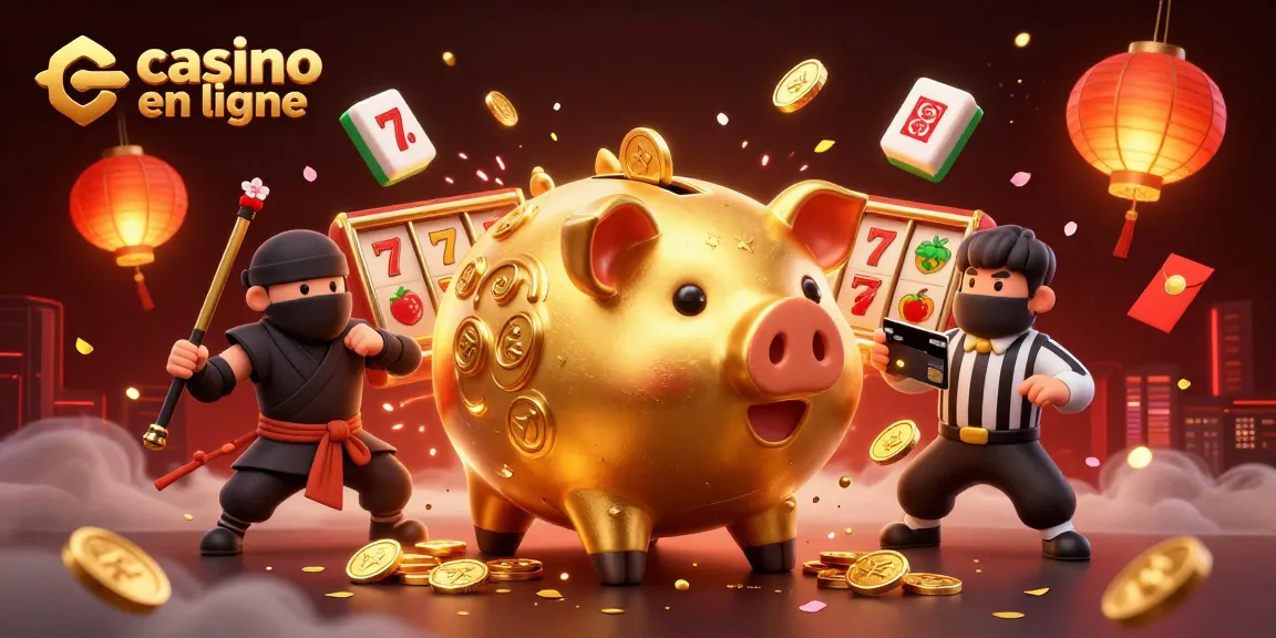 Profitez de l'animation au casino en ligne avec un sumo, un ninja et un samouraï.