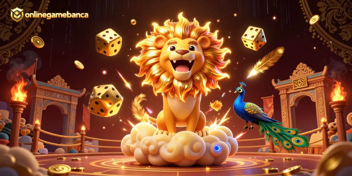 Experience exciting gameplay with onlinegamebanca's golden lion and dynamic casino elements.