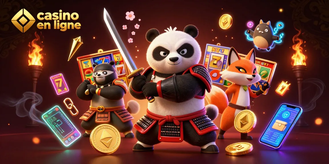 Profitez d'une expérience captivante de casino en ligne avec un panda samouraï et ses compagnons