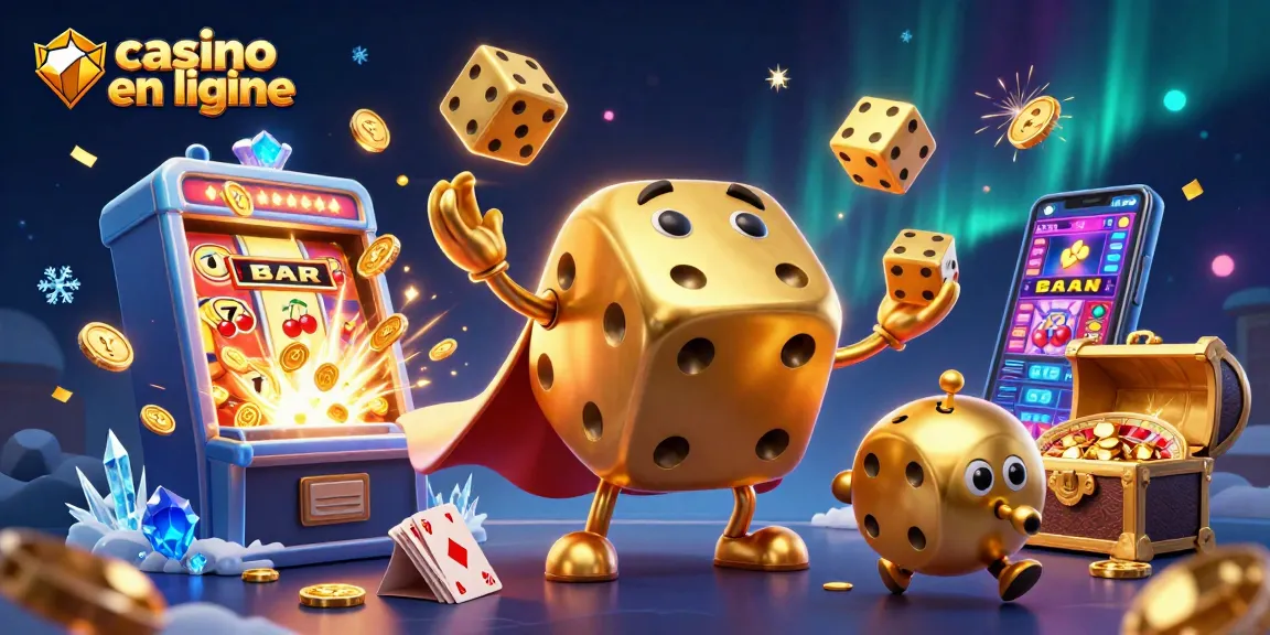 Venez découvrir le monde du casino en ligne avec une illustration animée captivante et interactive.