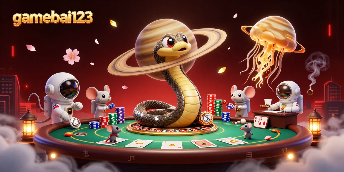 Engage in the thrilling gamebai123 experience with colorful poker elements and characters.