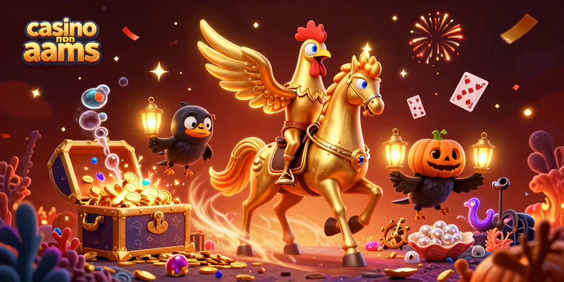 Scopri i migliori bonus nei casino non AAMS con un gallo dorato e un'atmosfera festosa.