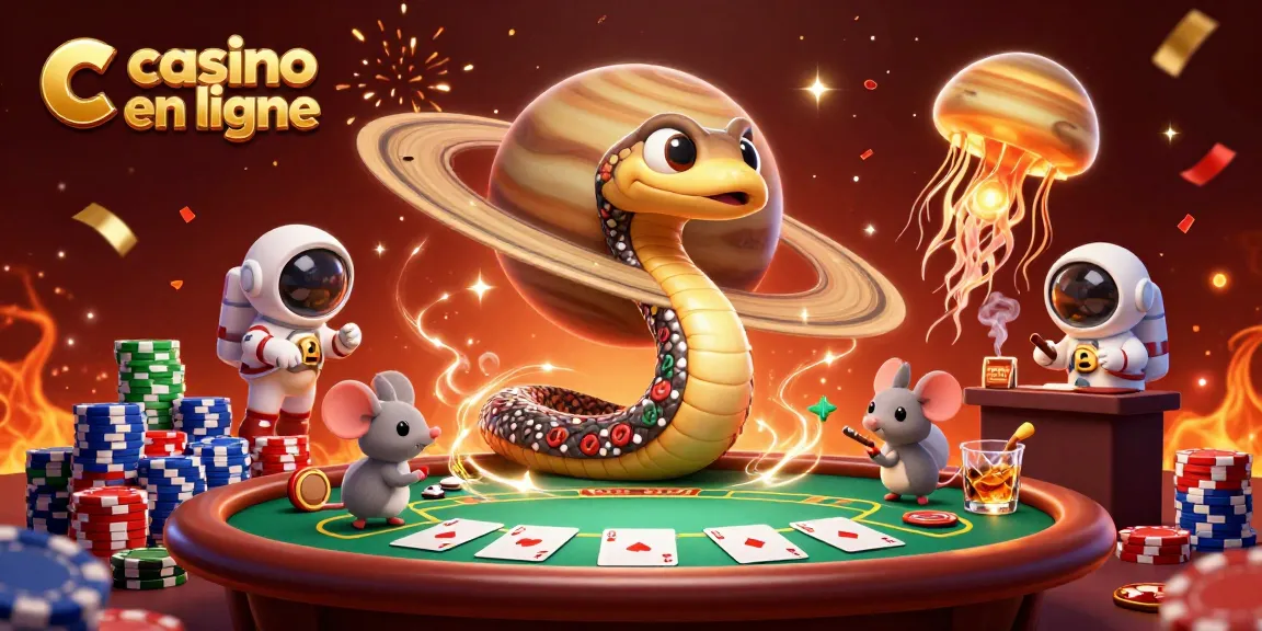 Jouez aux paris sur casino en ligne avec des astronautes et un serpent de Saturne.