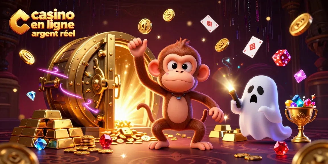 Jouez à casino en ligne argent réel avec un singe poltergeist et un chiot chasseur de fantômes dans un casino hanté.